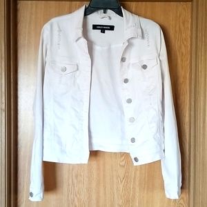 White Distressed Denim Jacket